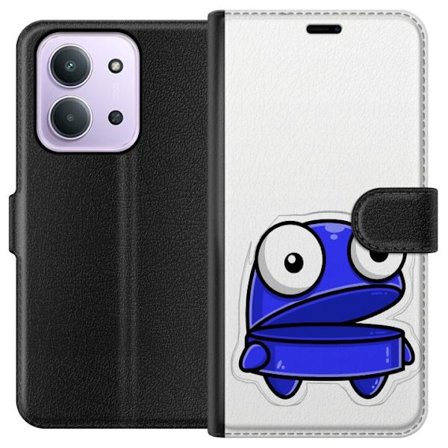 Kompatibel Tegnebogsetui til Xiaomi Xiaomi Redmi 15C Blå tegneseriefigur med åbent udtryk og store øjne i sjov illustration