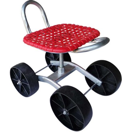 4-Hjulet Havearbejdsrulle Stol med Højdejustering Robust Haveafføring 360 Graders Drejelig Haveplads til Lugning Plantning og Plænevedligeholdelse