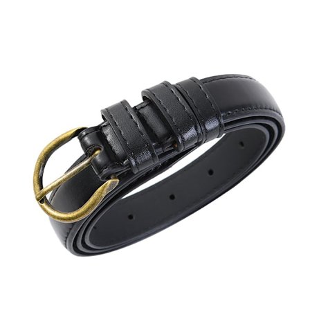 Svart retro lite belte for kvinner, 100 cm