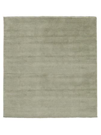 Wool Rug Handloom Fringes Light Green