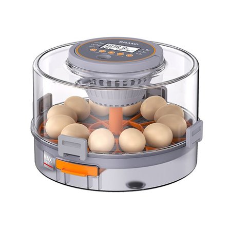 Automatisk eggklekkemaskin - digitalt display - kapasitet til 12 egg