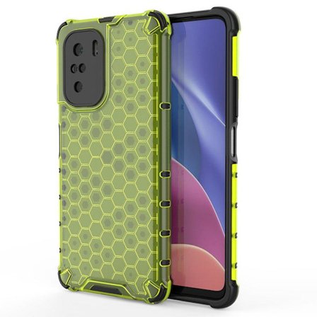 Honeycomb Armor Bumper Skal Redmi Poco F3 - Grön