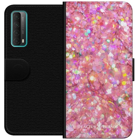 Kompatibel Tegnebogsetui til Huawei Huawei P smart 2021 Cactus and Friends – PinkGlitter
