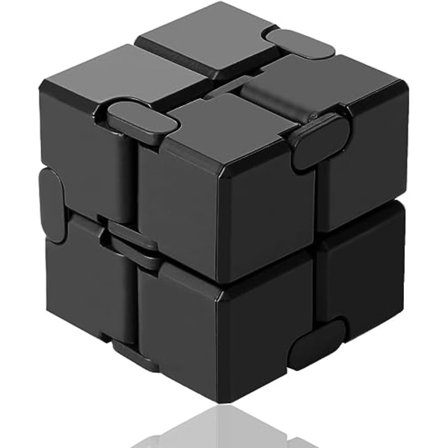 Infinity Cube Leksak Avlastningskub (Svart), Fidget Finger Toy S