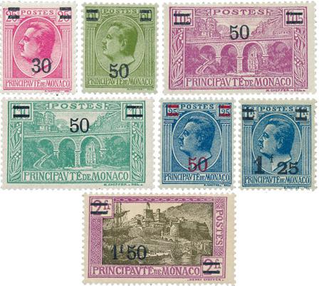 Monaco 1926-1931 - YT 104-110 - Ubrugt