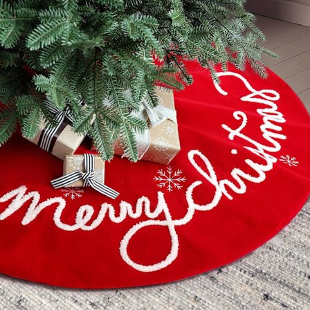 91 cm julgransmatta, julgransmatta i filt med broderade god jul-mönster, juldekoration för inomhusbruk