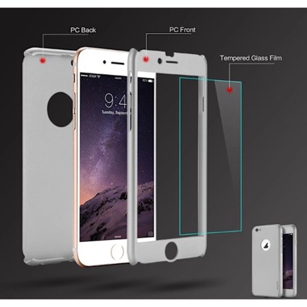 Stilrent Skyddsfodral till iPhone 6/6S (Fram och bak) ROSÈGULD