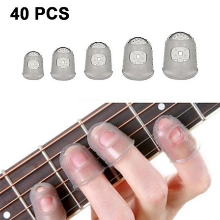 Silikon Guitar Fingerbeskyttere, Transparent Guitar Fingertop