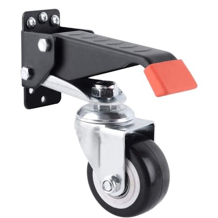 Uttrekkbare hjul for arbeidsbenk med avtakbar monteringsplate