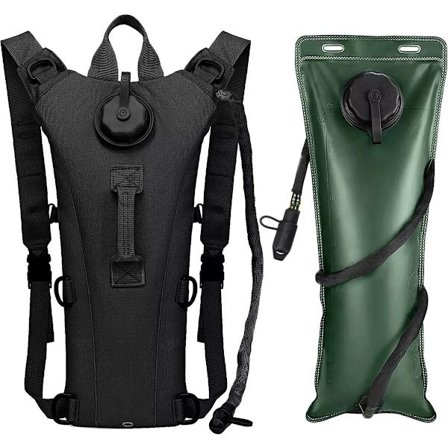 Hydreringsrygsæk - Vand- og drikkerygsæk - 3L med sugerør - BPA-fri - Vandrygsæk - Rygsækvandpose - Hydreringsrygsæk - EVA-vandpose