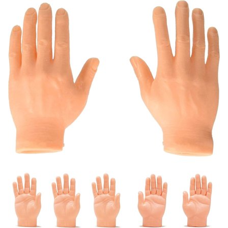 5 Venstre & 5 Højre Finger Hånd Tiny Hands til Sjov, Mini Hånd Dukke