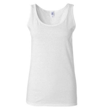 Gildan Ladies Soft Style Tank Top Vest M Vit