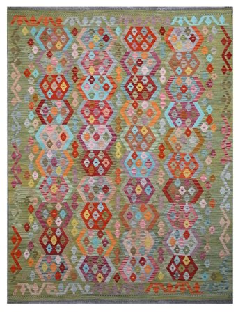 Tessuto A Mano Kilim Afghan Old Style Tappeto 181X245 Di Lana
