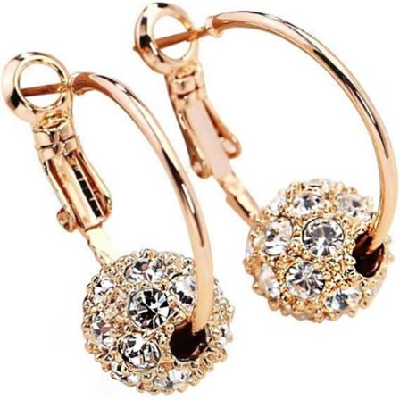 5 set lquuo Crystal Ball Hoop Örhängen Faux Cubic Zirconia Beaded Hoop Örhänge Round Ball Dingle Hoop Örhänge för kvinnor,guld