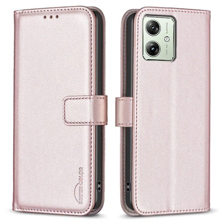 Motorola Moto G54 5G BINFEN COLOR Præget Flip Cover - Rosa guld