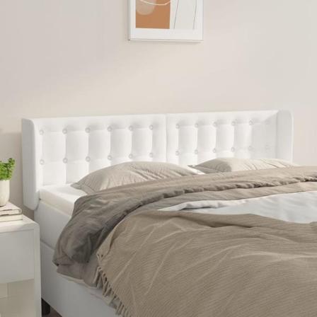 Vidaxl Huvudgavel Med Kanter Vit 147x16x78/88 Cm Konstläder Vit