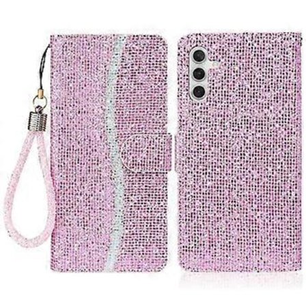 Samsung Galaxy A16 5G/A16 4G -kotelo PU-nahkalompakko korttipaikoilla glitter-puhelinkuori (Tyyli E)