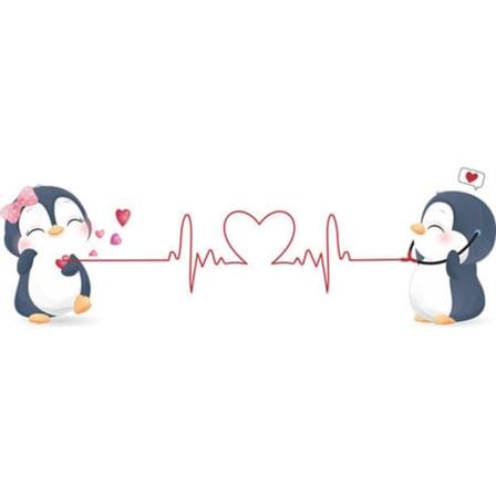 Pingviinipari seinätarrasetti Ystävänpäivän seinätarra