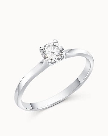 Diamantring Ally 18K Hvitt Gull Naturlig Diamant 0.30 Carat - Forlovelsesringer & Gifteringer hos Vanbruun