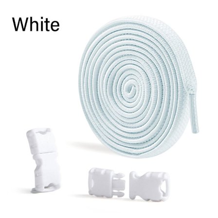 2 par No Tie Snørebånd Sneakers Snørebånd HVID