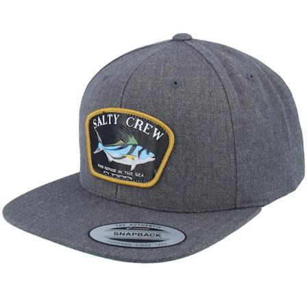 Salty Crew - Rooster 6 Panel Dark Heather Grey Snapback Snapback Grey Cap - @ Hatstore