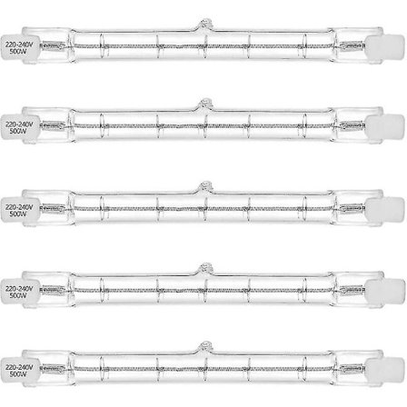 Eco Haloline Halogenrør, R7s Sokkel, T3 Halogenrør Lampe, 230v, 400w=500w, 118 Mm, Varmhvit - 2800k (5 Stk)-aespa