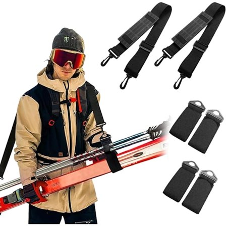 Ski Sele, 2 stk. Skistroppe, Justerbare Skulderstropper, Justerbar Skistrop, Skistavstropper, Ski Snowboard Tilbehør Vinter