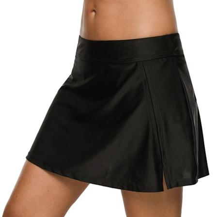 Charmo Dame Svømmeskjørt Høy Midje Svømmeskjørt med Trus Bikini Tankini Bunn Solid Svømmekjole Skjørt S