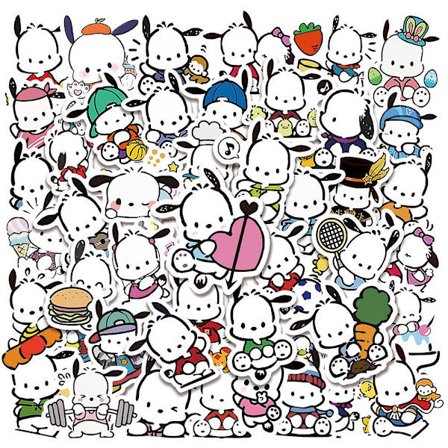 50 stk Søte Tegneserie Cinnamoroll Sanrio Klistremerker Vanntette Kawaii Klistremerker Dekaler for Laptop Vannflaske Reiseetui Telefon Skateboard, 