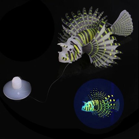 Akvarium Artificiell självlysande Lionfish Silikon Fisk Glow In Dar