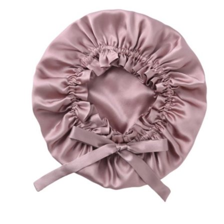 Justerbar silkesøvnhue til langt hår, 100% silkehue Pink
