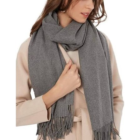 Mode Tørklæde, Dame Tørklæde, Vinter Varm Dame Tørklæde, Slidstærk Sjal, Super Varmeisolering, Stort Blødt Tørklæde, 200*70 cm, Mørkegrå