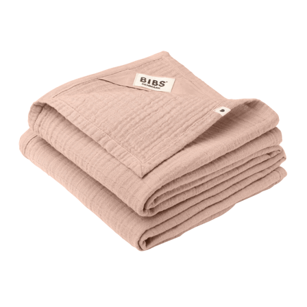 BIBS Musselin Gulpeklut, Lyserosa, 2 stk.