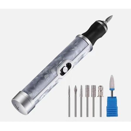 Elektrisk neglefil til tykke negle, genopladelig, med 4 hastighedsindstillinger, lav støj, velegnet til manicure.