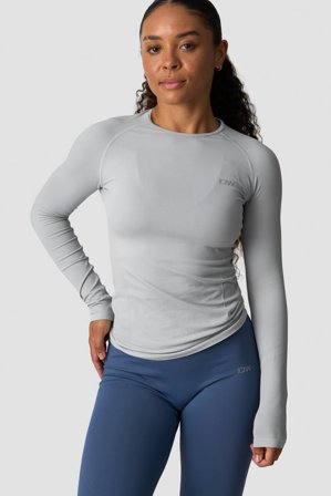 ICANIWILL - Define Seamless Long Sleeve Light Grey - Dames - sportkleding van ICIW