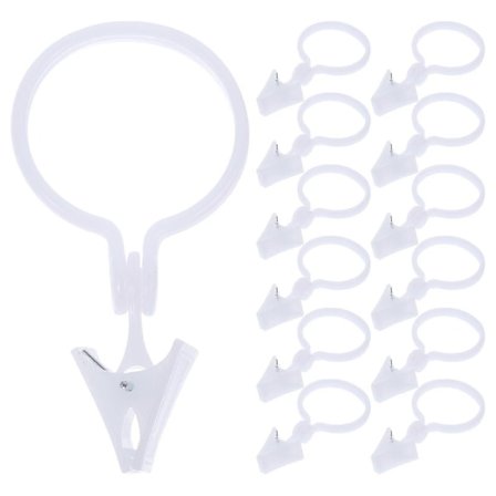 80 st. Gardinringar med Klämmor Gardinklämmor Gardinupphängare Klämmor Draperiklämmor med Ringar