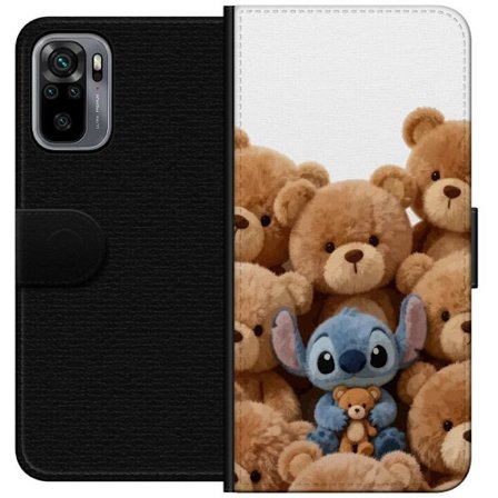 Kompatibel Tegnebogsetui til Xiaomi Xiaomi Redmi Note 10S Sød og sikker illustration med Stitch omgivet af bamser, der skaber en varm og legende føl
