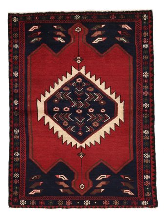 Oosters Hamadan Vloerkleed 110X146 Zwart/Donkerrood Wol, Perzië/Iran