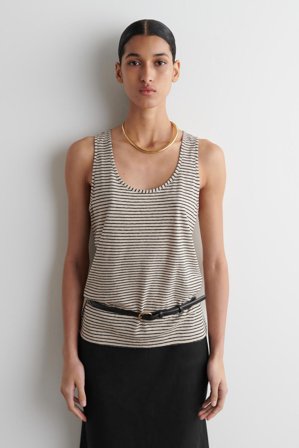 COS Women's Cotton Linen Tank Top in Beige