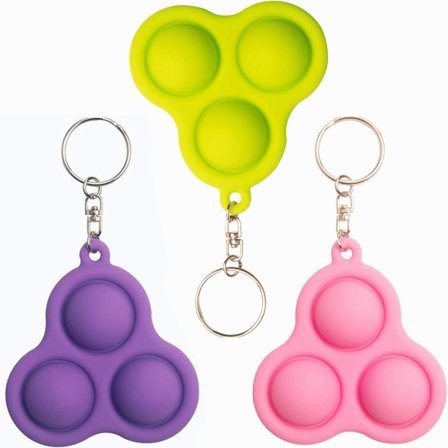 Mini Fidget Simple Dimple Legetøj Mini Nøglering Tidlig Malm Pink&Grøn&Lilla-3 KLB