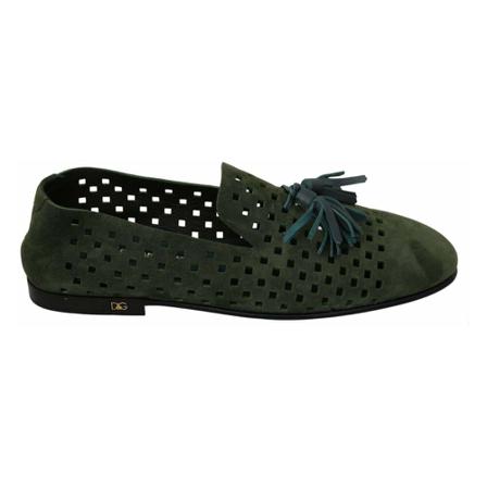 Dolce & Gabbana, Loafers Groen, Heren, Maat:41 EU,suede