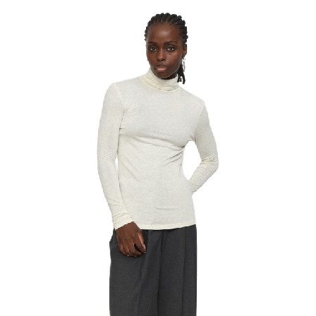 Soft Rebels Srroman Roll Neck - Arctic Wolf Melange Blusar Dam XL