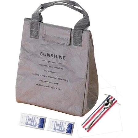 Lunchväska - Lunchlåda - Damisolerad lunchväska - Återanvändbar och lätt att bära liten lunchväska - Tyvek-material - Perfekt för vardag och arbete