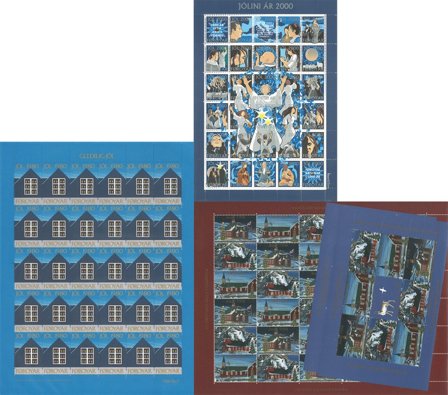 Grønland og Færøerne til 2002 - Dubletsamling af juleark i 1 ringbind - Postfrisk