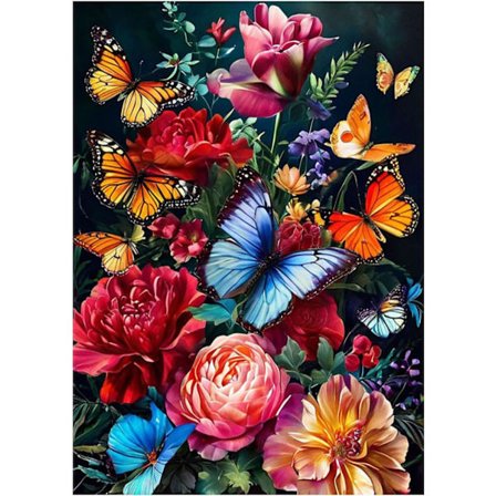 Diamond Painting Kits til voksne begyndere 5D Diamond Art Kits med runde diamanter Gem Art Fuld boreblomstermaling til hjemmevægsdekoration Gaver
