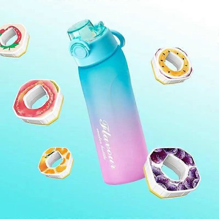 2025 720ML Maustettu vesipullo 7 Hedelmäntuoksupullolla ja 1 Makupalalla (LGL)