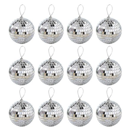 Paket med julgransdekorationer i form av spegeldiscobollar