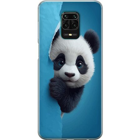 Kompatibel Mobilcover til Xiaomi Xiaomi Redmi Note 9 Pro Sød panda, der kigger gennem papir i en blød 3D-illustration