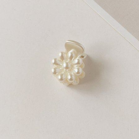 1 retro koreansk liten pärlhårklämma (solblomma liten pärlklämma)