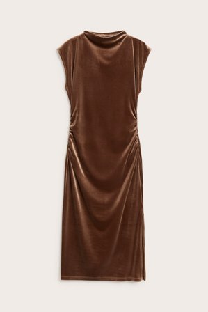 Kappahl | Fløyelskjole med cap sleeves | Brun